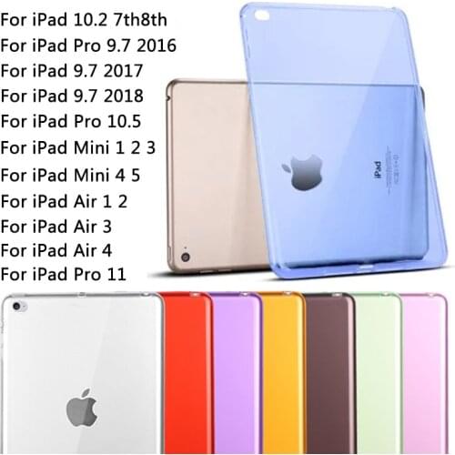 Transparent Silicone TPU Case For ipad 11 Pro Clear Cover For iPad Mini 5 Air 1 2 3 4 Pro 9.7 2016 2017 2018 10.2 7th 8th 10.5