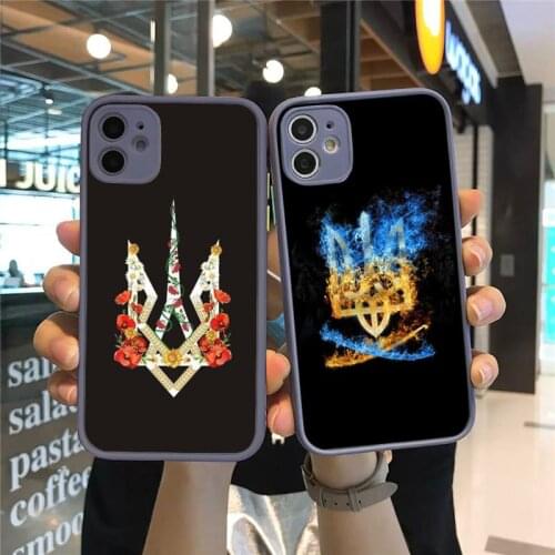 Ukraine Flag Phone Case Matte Transparent for iPhone 7 8 11 12 s mini pro X XS XR MAX Plus cover funda
