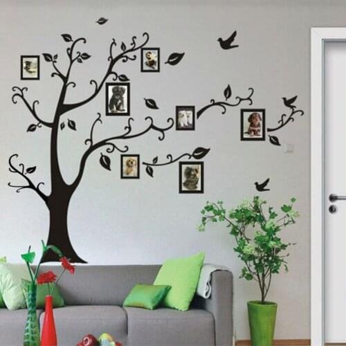 Black photo frame tree wall sticker PVC Material DIY wall decals For Living room Childrens room bedroom home decor sticker