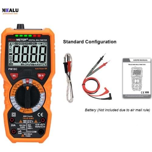 Digital Multimeter PM18C True RMS AC/DC Voltage Resistance Meter PM890D Capacitance Frequency Temperature NCV Tester