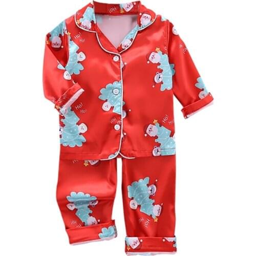 Kids Christmas Pajamas Sets Cotton Boys Sleepwear Girls Santa Claus Nightwear Baby Homewear