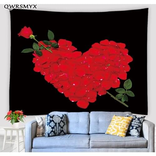 Red Rose Flower Yellow Sunflower Tapestry Plant Flowers Wall Hanging Living Room Bedroom Dorm Decor Wall Aesthetics Tapestries