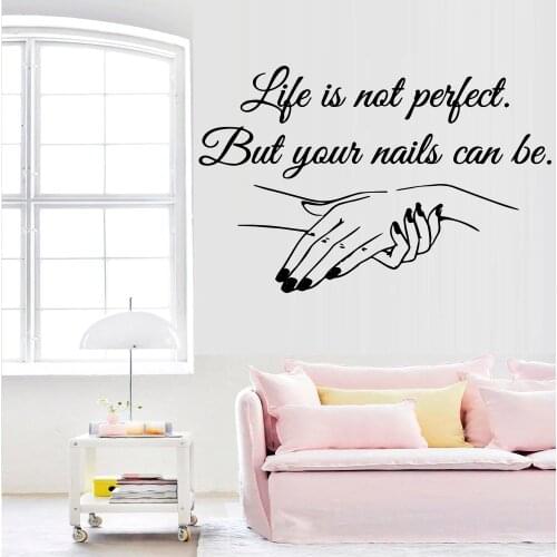 Exquisite Vinyl Decal Nail Salon Quotes Wall Sticker Art Mural Beauty Salon Decoration decals for women girls bedroom decor