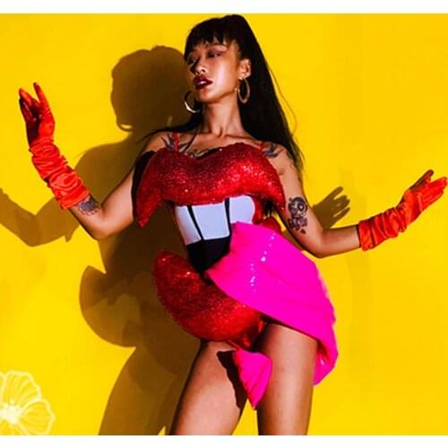 Clubwear Dancing Performance Stage Costume For Women Creative Cartoon Festival Rave Outfit Nightclub Gogo Dancewear VDB3971