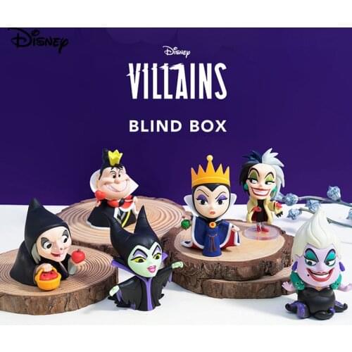 Disney Villain Blind Box Mini Ornaments Maleficent Evil Queen Witch Cruella Original Character Figure Toys Creative Vinyl Dolls