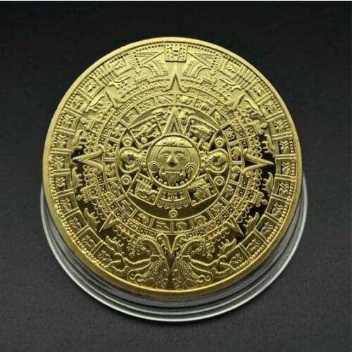 Maya Memorial Coin Pyramids Coins American Coins Mexico Aztec Gold and Silver Foreign Non-currency Coins