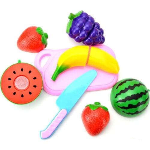 6PC DIY Pretend Play Baby Kitchen Plastic Food Toy Set Cooking Cutting Fruit Vegetable Toys For children Girls Kids Baby