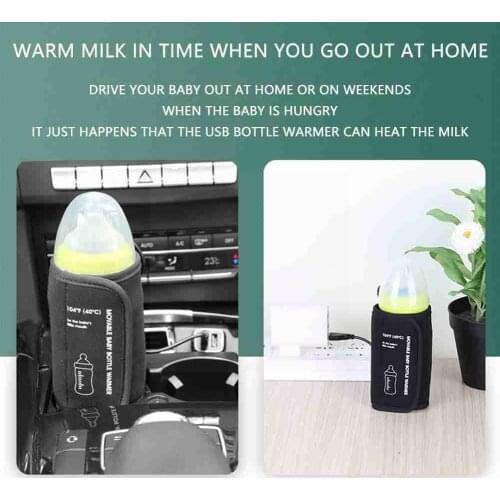 Baby Feeding Bottle Warmer Kid USB Milk Water Cup Warmer Bag Insulated Bottle Nursing Stroller Baby Bag Heater Travel A2U3