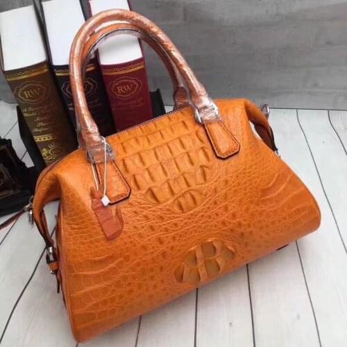 Fancy Genuine Alligator Skin Women Pillow Purse Real Crocodile Leather Lady Top-handle Handbag Female Large Single Shoulder Bag