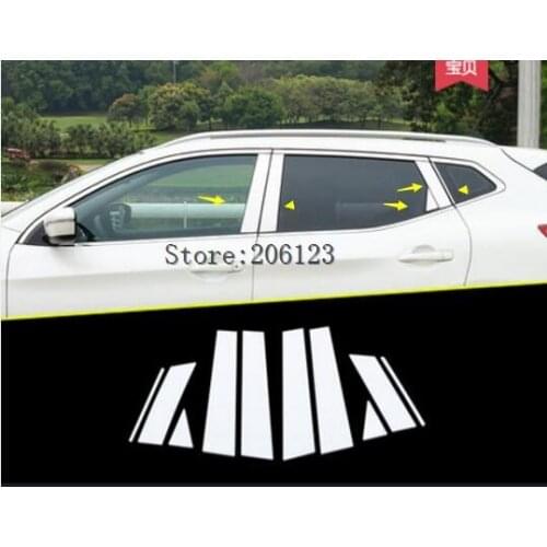Fit For Nissan Qashqai J11 2014 2015 2016 2017 Window Chrome Pillar Post Cover Trim Molding Garnish Accent Stainless Styling