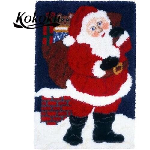 Christmas latch hook kits for adults large printed canvas yarn carpet diy latch hook rug kits carpet embroidery carpet diy rug