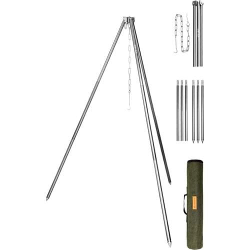 Shinetrip Camping Stove Tripod Portable Outdoor Cooking Tripod With Adjustable Hang Chain BBQ Barbecue Picnic Camping Cooking