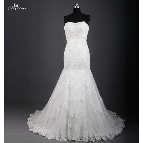 Mermaid Wedding Dresses 2016 Luxurious Croset Bodice Lace Top Quality Real Sample Mermaid Wedding Dress RSW872