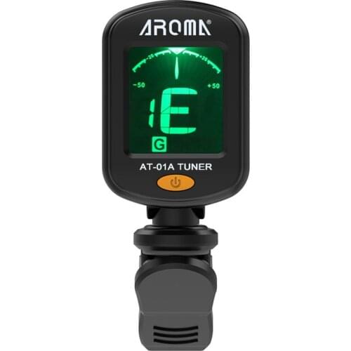 AROMA AT-01A Guitar Tuner Rotatable Clip-on Tuner LCD Display for Chromatic Acoustic Guitar Ukulele Guitar Accessories