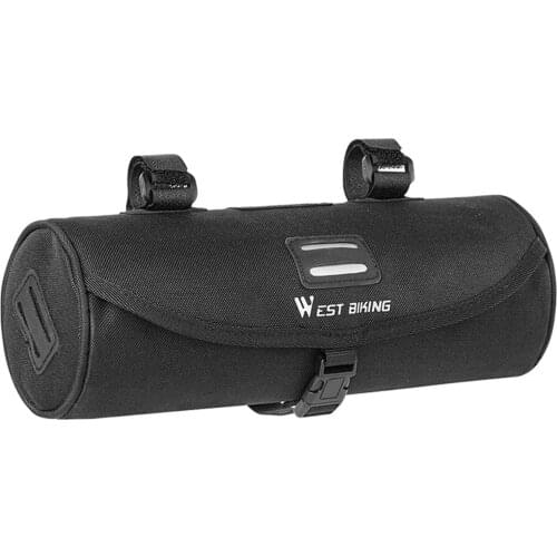 Bicycle Bag Cylinder Bag Beam Hanging Handle Bag Front Bag With Reflective Strip Waterproof Design Outdoor Riding Equipment