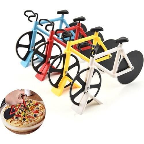 Bicycle Pizza Cutter Wheel Stainless Steel Two-wheel Knives Bike Shape Pizza Cutting Tools New Design Kitchen Gadgets