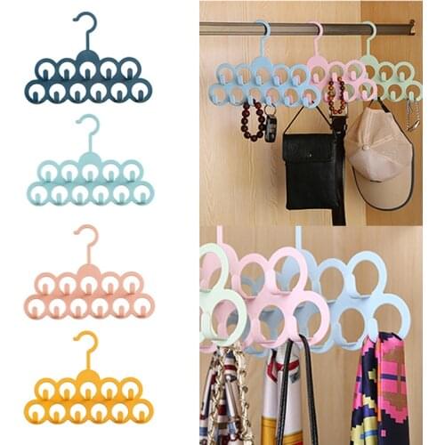 Loop Scarf Hanger Non Slip Multifunction Closet Organization Storage Holder for Scarf Mens Tie Womens Shawl 11 Loops DO