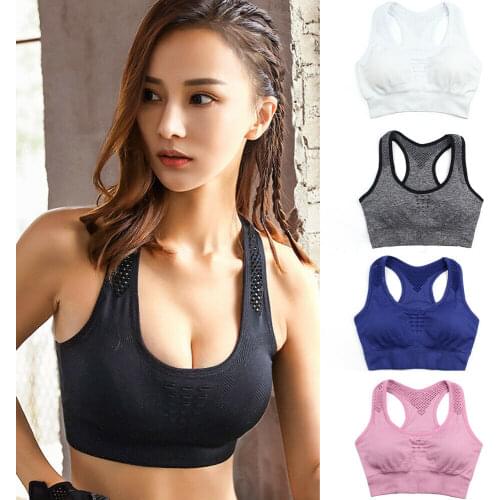 High Quality Women Sports Bra Tanks Tops Ladies Cotton Breathable Yoga Fitness Vest Tank Cropped Tops Underwear Padded Bras Tops