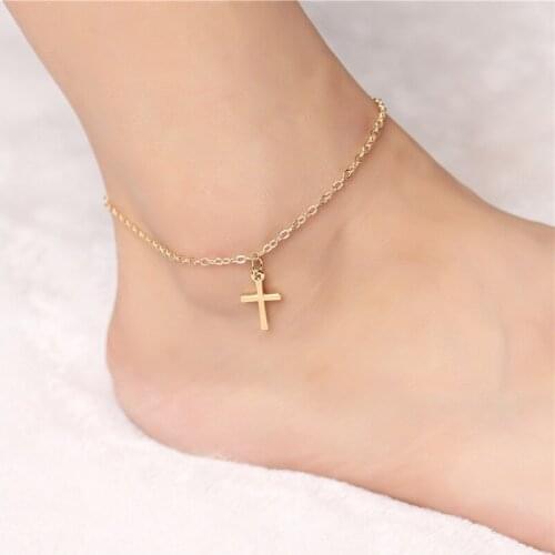 12pcs/lot Europe and the United States jewelry contracted alloy simple cross charm ankles best gift for girl
