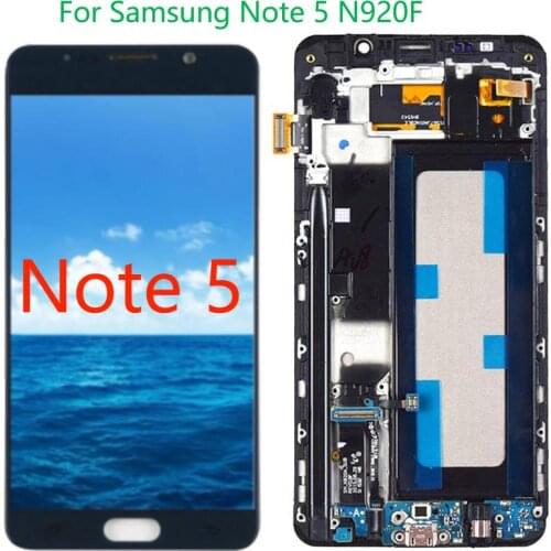 5.7" Original Super AMOLED For Samsung Galaxy Note 5 LCD Display Touch Screen Note 5 N920V N920T N920A N920F With Frame Display