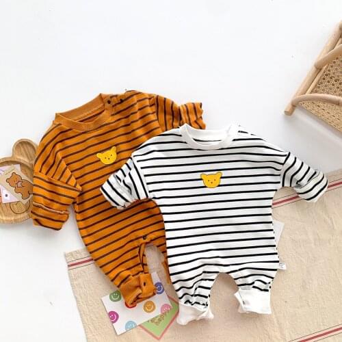 2021 Baby Romper 100% Cottoon Long Sleeve Bodysuit Jumpsuit Baby Boy Girl Clothes Bear Print Newborn Infant Toddler Fall Clothes
