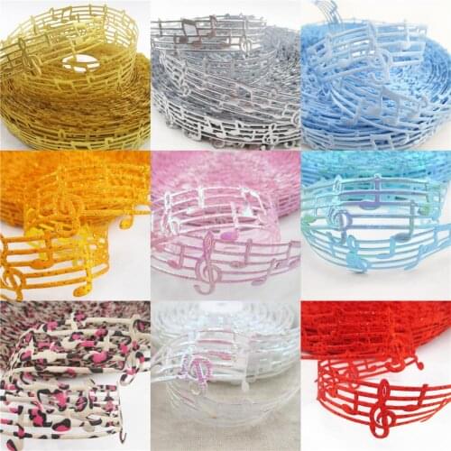 Width:30mm music printed hollow note ribbon 25 yards,DIY handmade materials,Music notation symbolsp, 25Y51344