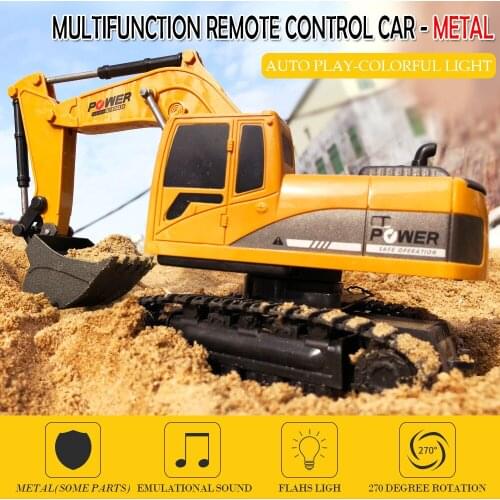 285-1 RC Truck Excavator Machine Plastic Metal Engineering Car Model Wireless Electronic Crawler Truck Gifts Toys for children