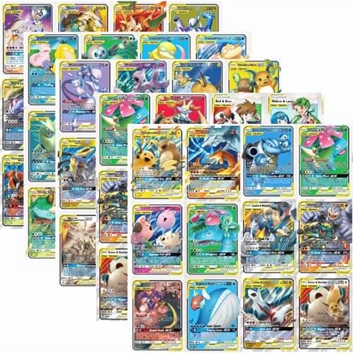 60Pcs/set Tag team EX Mega GX Shining Pokemon Cards Battle Game Cartoon Kids Collection Toys