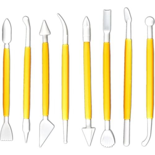 8PC Carving Pen Fudge Cake Decoration Chewing Gum Cream Cake Marshmallow Carving Tool Set Baking Pastry Cake Tool