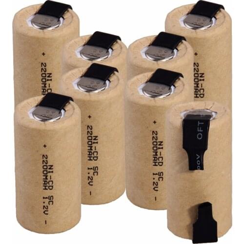8 pcs SC 2200mah 1.2v battery NICD rechargeable batteries for makita bosch B&D Hitachi metabo dewalt for electric screwdriver