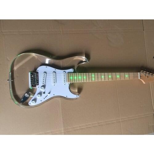 Free delivery / green · LED lighting acrylic high end st Guitar / China Electric Guitar
