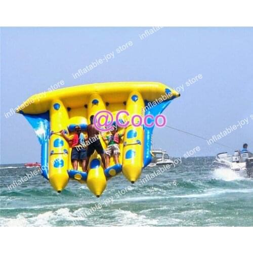 Free air ship to door,commercial rental tube towable sport water equipment inflatable flying banana boat, 1 free air pump