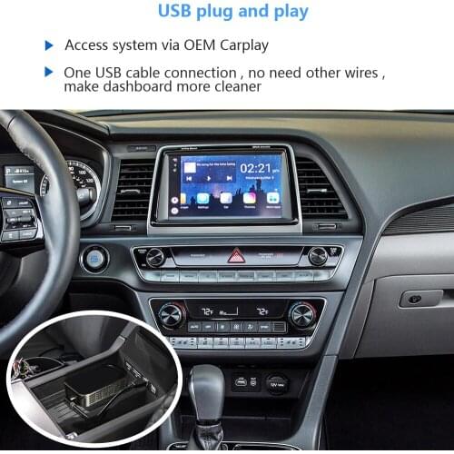 Wireless CarPlay Ai Box Supports YouTube Netflix Video GPS Navigation, for Hyundai Santafe Sonata Kia K5 K9 KX5 KX7 with CarPlay
