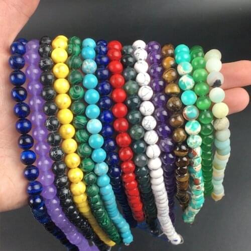 Natural Round Tiger Eye Amazonite Amethysts Agates Quartz Onyx Stone Beads For Jewelry Making DIY Bracelet Accessories 15