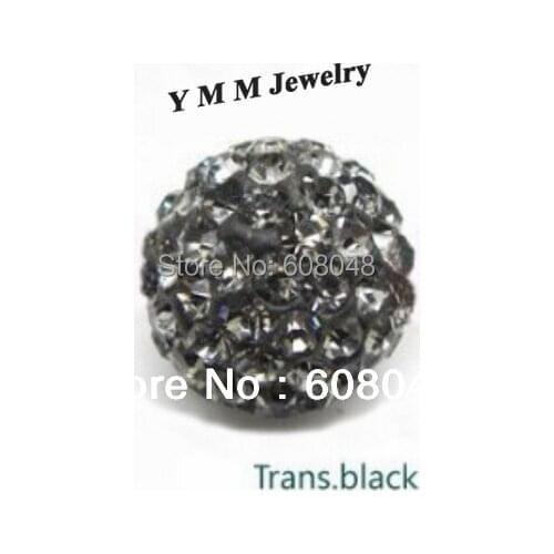 10mm Tansparent Black Disco Ball Beads Loose Findings Charm Beads 24pcs