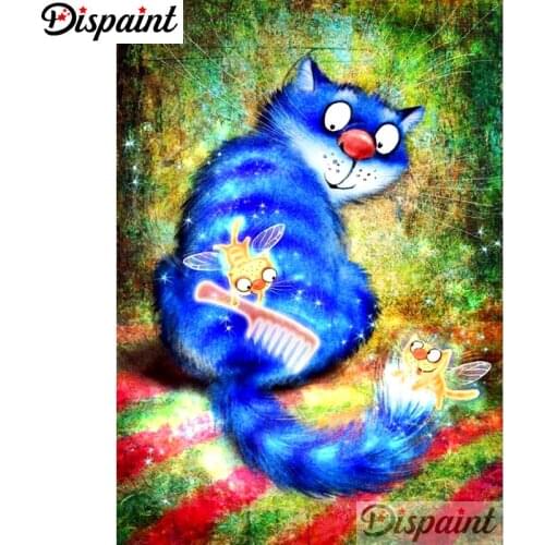 Dispaint Full Square/Round Drill 5D DIY Diamond Painting "Cartoon cat" Embroidery Cross Stitch 3D Home Decor A10334