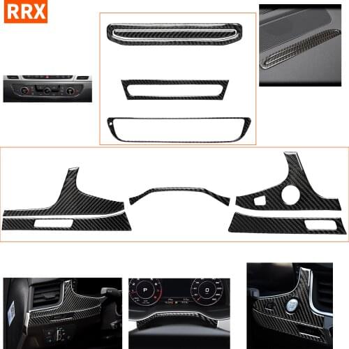 For Audi Q7 SQ7 4M 2016-2019 Carbon Accessories Sticker Dashboard Instrument AC Panel Navigation Frame Speedometer Surround