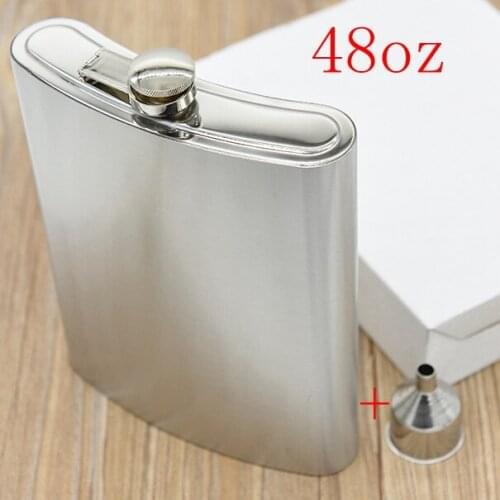 10pcs 48oz Large Capacity Stainless Steel Liquor Wine Hip Flask Whisky Alcohol Flagon Drinkware Water Bottle Flask + Funnel