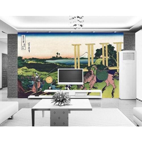 Customized 3D Japanese Ukiyo-e Characters Ma Dashan Landscape Japanese-style Living Room TV Bedroom Office Decorative Mural Wall