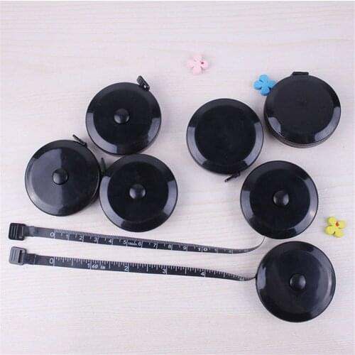 1pc Simple Balck 1.5M Soft Ruler Retractable Measuring Ruler Sewing Tailor Tape School Stationery DrawingTool Kawaii Accessories