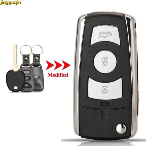 Jingyuqin Remote Auto Car Key Shell For Kia Cerato Uncut Blade Key Fob Case Cover 3 Buttons Replacement Folding Flip
