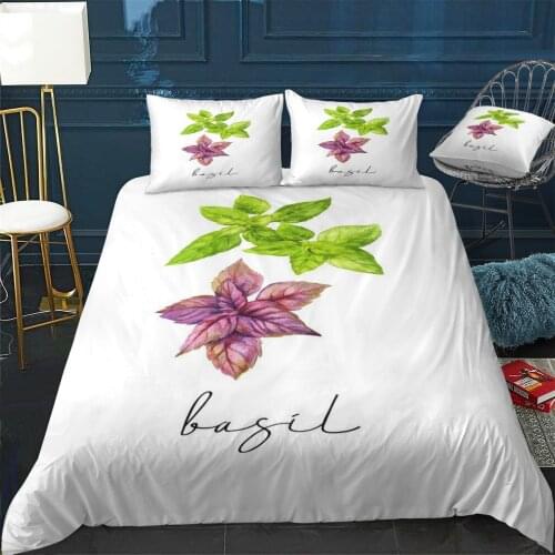 Basil Quilt Cover Pillowcase 3Piece Comforter Bedding Set With Pillow Case Single Double Duvet Cover Home Decora