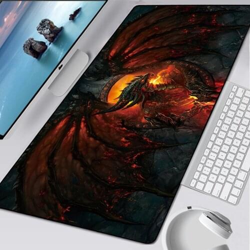Red Dragon XXL Mouse Pad 900X400 Non-slip Mouse Mat Rubber Overlock Edge Large Gaming Computer Mousepad Gamer to Keyboard Pad XL