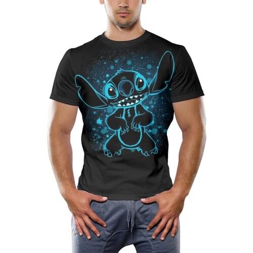 2021 Summer Childrens T-shirts Stitch 3D Printed Child Tee Lovely Short Sleeve Tee Boys Girls Kids Funny Cartoon Tops