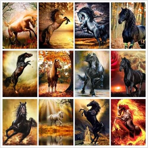 Horse Mosaic Diamond Art Painting Animal Diy Crafts and Arts for Adult Paint Handmade Jewel Cross Stitch Wall Home Room Decor