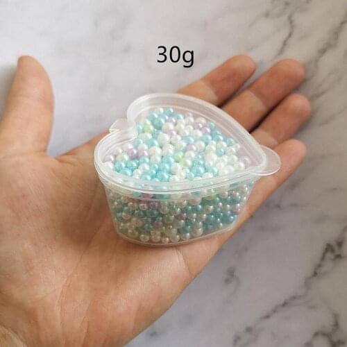 30g/Pack Mix Size 2.5-5mm Slime Balls Small Tiny Foam Beads DIY Toys Accessories Simulation Resin Glue Pearl Foam Slime Filler
