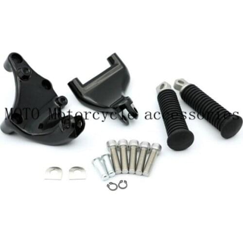 Motorcycle Black Rear Passenger Foot Pegs Pedal Mount For Harley Sportster 1200 Iron XL 883 48 72 2014-2016