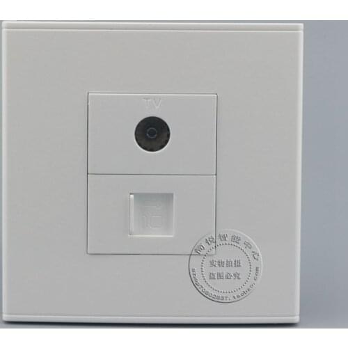Wall Plate 2 Port Socket CAT5E RJ45 Network LAN & TV Outlet Connector Panel Faceplate