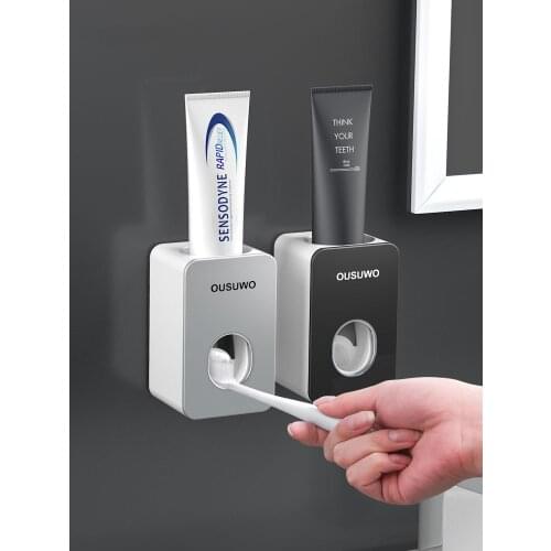 2021 New Wall Mounted Automatic Toothpaste Dispenser Squeezers Bathroom Accessories Toothpaste Rack Dispensador Pasta Dientes
