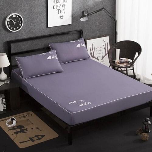 49 Solid Bed Sheet Fitted Sheet With Elastic Band Plain Bedding King Queen Size Bed Mattress Cover Bedsheet General size